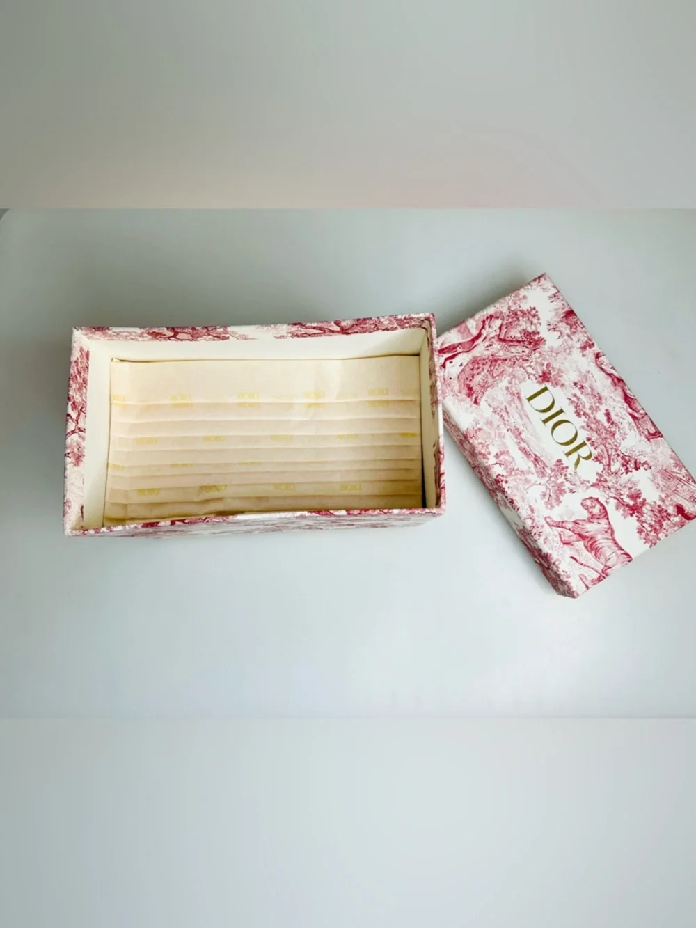 Christian Dior Red Toile de Jouy Small Gift Box with Ribbon 7